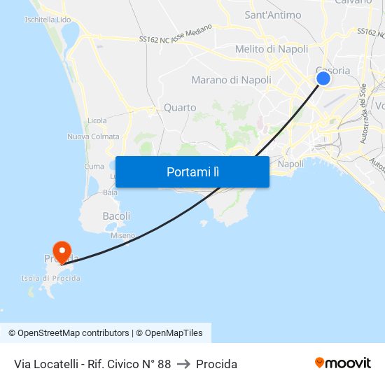 Via Locatelli - Rif. Civico N° 88 to Procida map