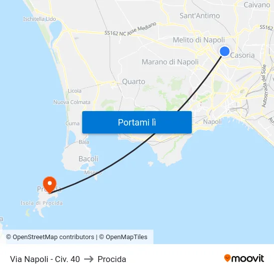 Via Napoli - Civ. 40 to Procida map