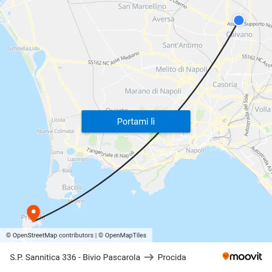 S.P. Sannitica 336 - Bivio Pascarola to Procida map