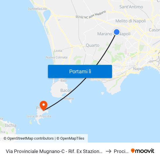 Via Provinciale Mugnano-C - Rif. Ex Stazione Alifana to Procida map