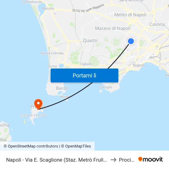 Napoli - Via E. Scaglione (Staz. Metrò Frullone) to Procida map