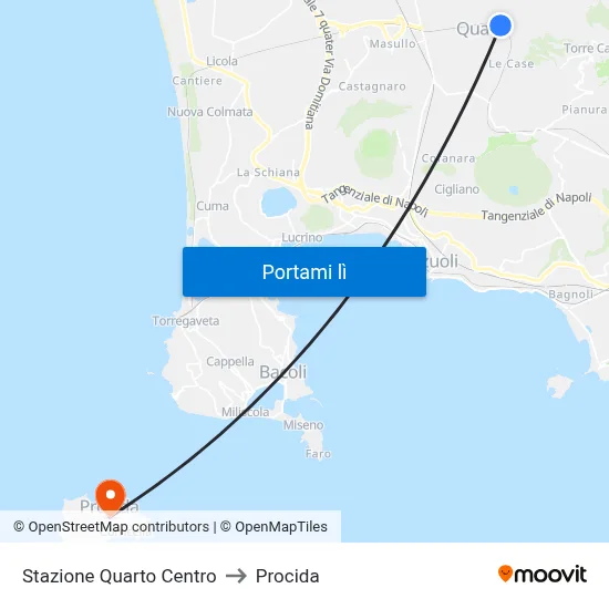 Stazione Quarto Centro to Procida map