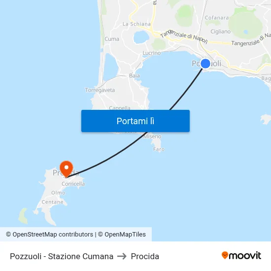Pozzuoli - Stazione Cumana to Procida map