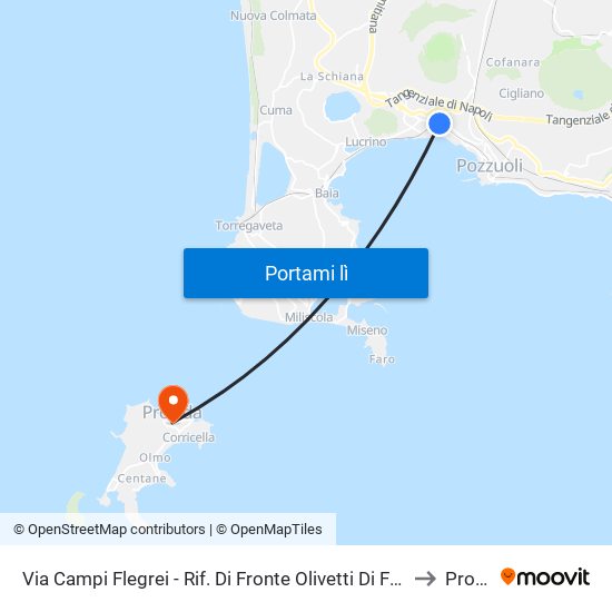 Via Campi Flegrei - Rif. Di Fronte Olivetti Di Fronte Palina N° 3546 to Procida map