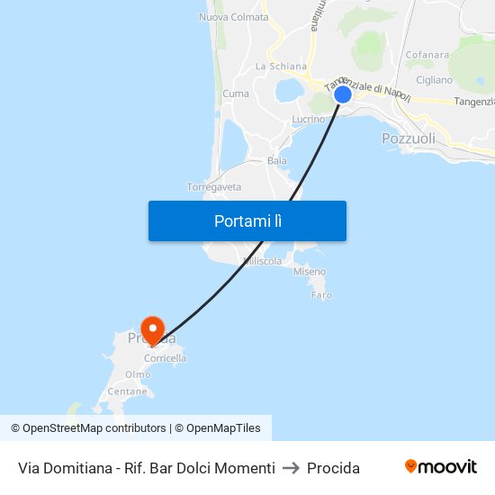 Via Domitiana - Rif. Bar Dolci Momenti to Procida map