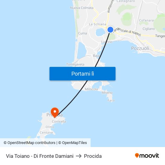 Via Toiano - Di Fronte Damiani to Procida map