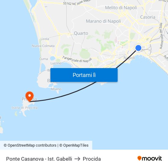 Ponte Casanova - Ist. Gabelli to Procida map