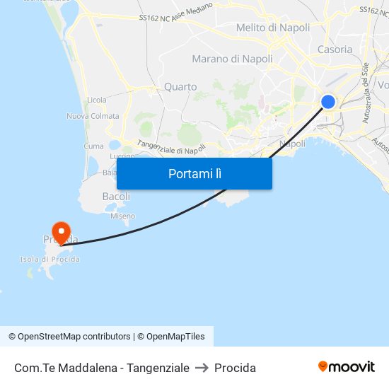 Com.Te Maddalena - Tangenziale to Procida map