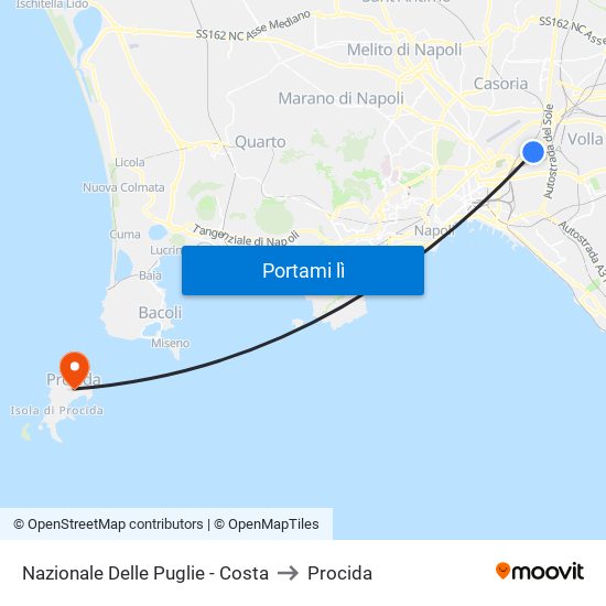 Nazionale Delle Puglie - Costa to Procida map