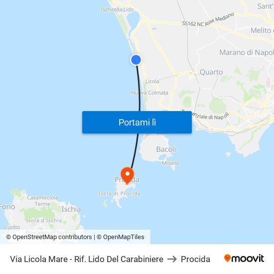 Via Licola Mare - Rif. Lido Del Carabiniere to Procida map