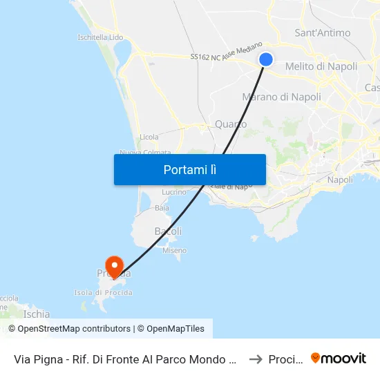 Via Pigna - Rif. Di Fronte Al Parco Mondo Nuovo to Procida map