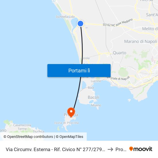 Via Circumv. Esterna - Rif. Civico N° 277/279 Caffetteria Le Maximis to Procida map