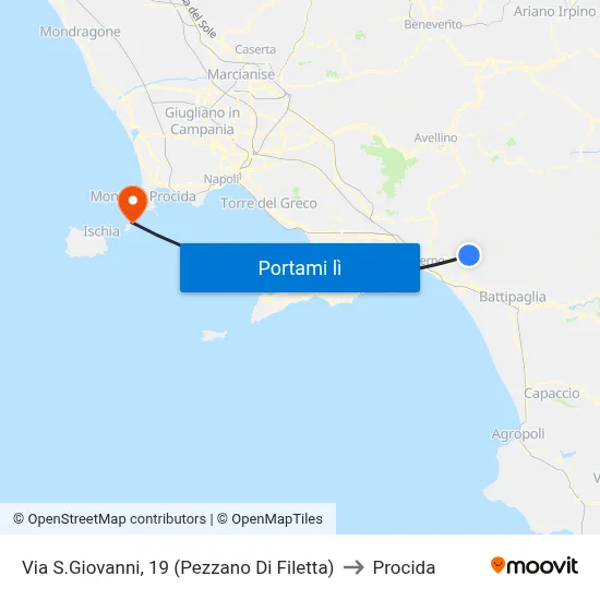 Via S.Giovanni, 19 (Pezzano Di Filetta) to Procida map