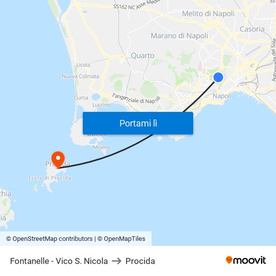 Fontanelle - Vico S. Nicola to Procida map