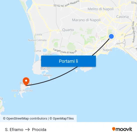 S. Eframo to Procida map
