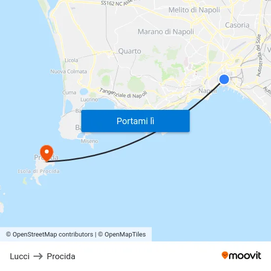Lucci to Procida map