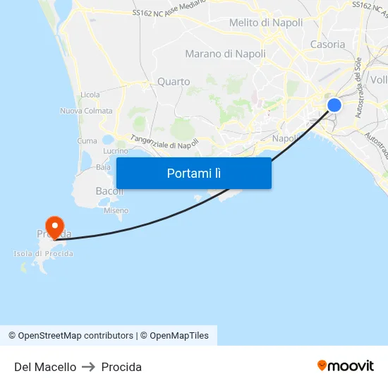 Del Macello to Procida map