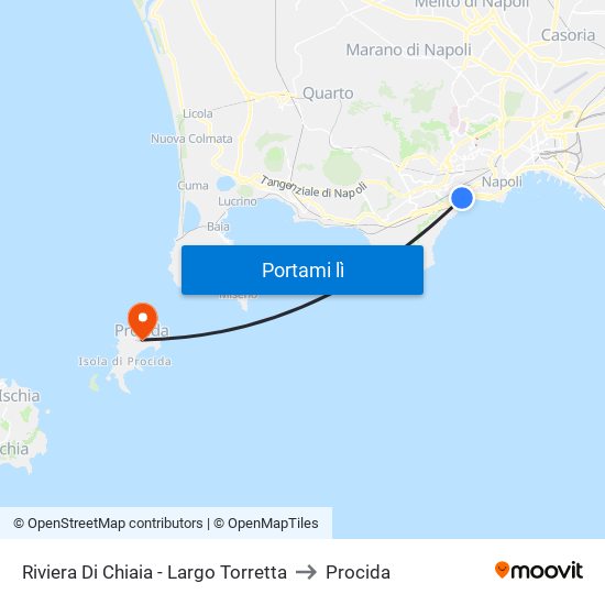 Riviera Di Chiaia - Largo Torretta to Procida map
