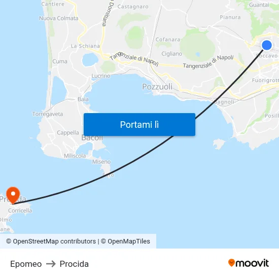 Epomeo to Procida map