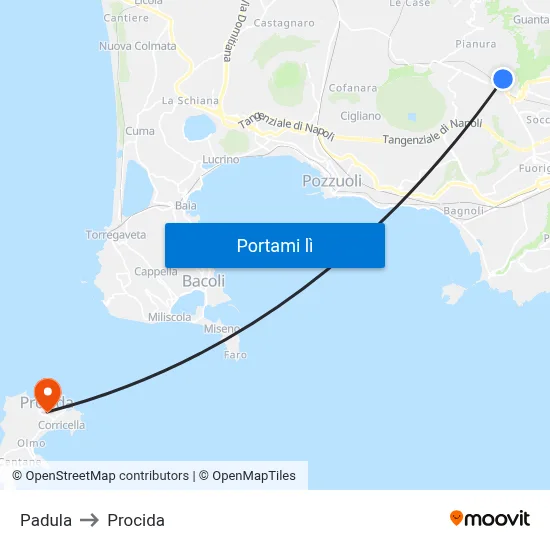 Padula to Procida map