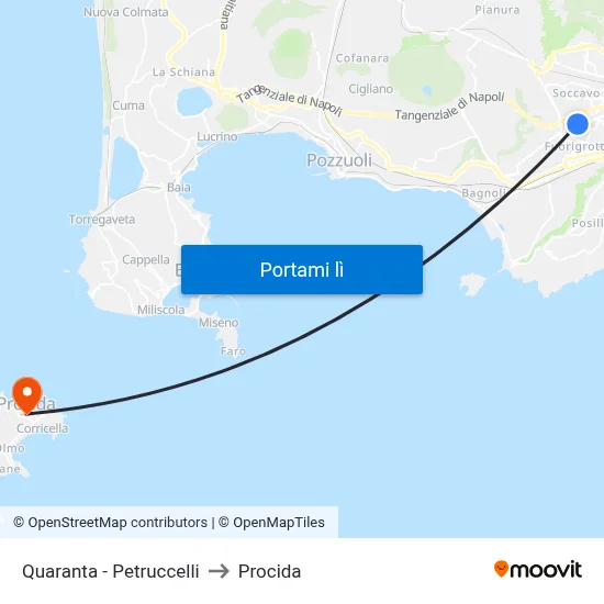 Quaranta - Petruccelli to Procida map
