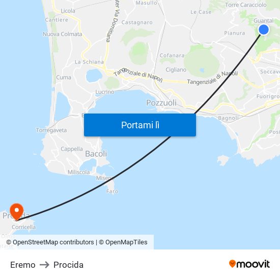 Eremo to Procida map