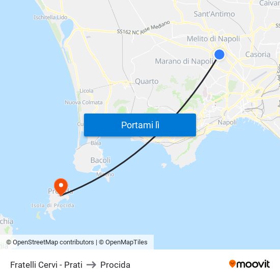 Fratelli Cervi - Prati to Procida map