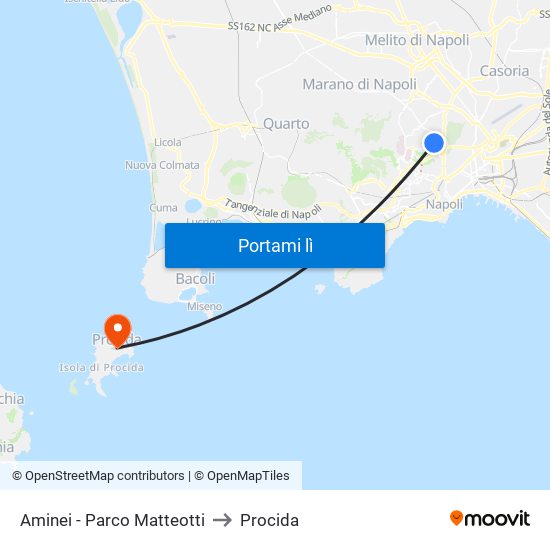 Aminei - Parco Matteotti to Procida map
