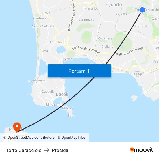 Torre Caracciolo to Procida map