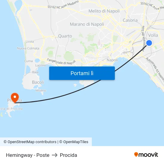 Hemingway - Poste to Procida map