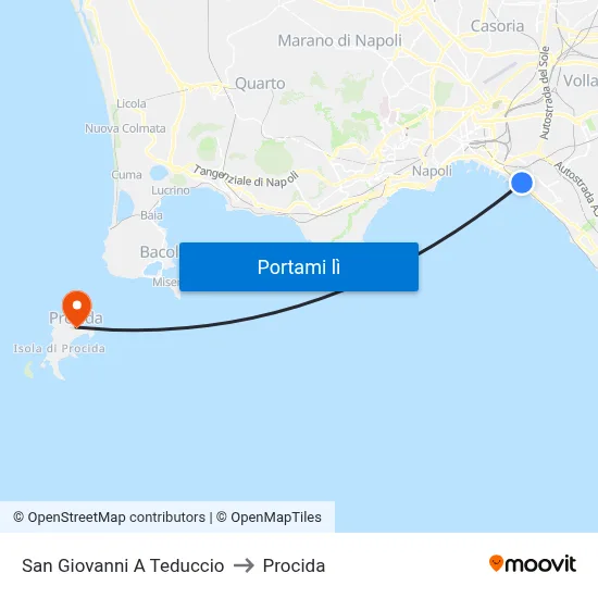 San Giovanni A Teduccio to Procida map