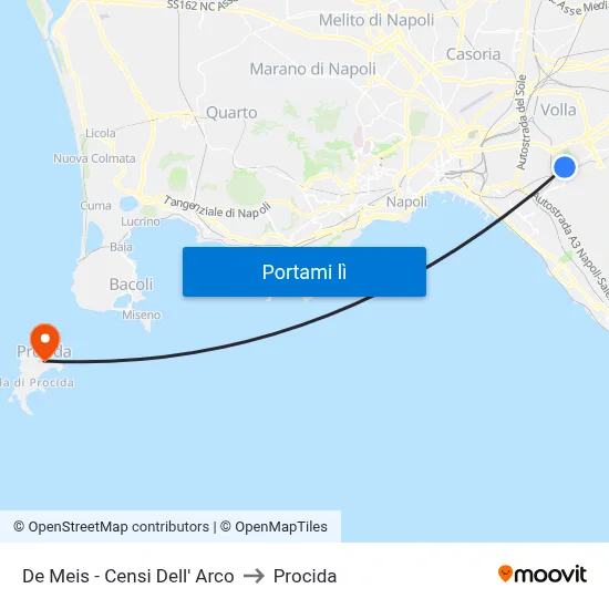 De Meis - Censi Dell' Arco to Procida map