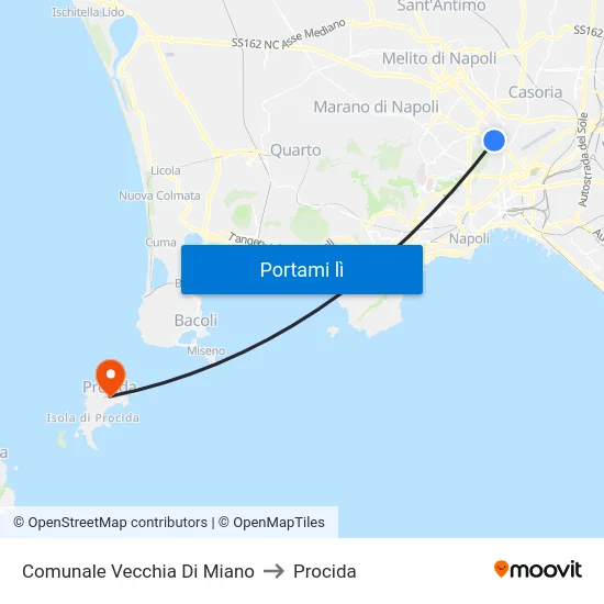 Comunale Vecchia Di Miano to Procida map