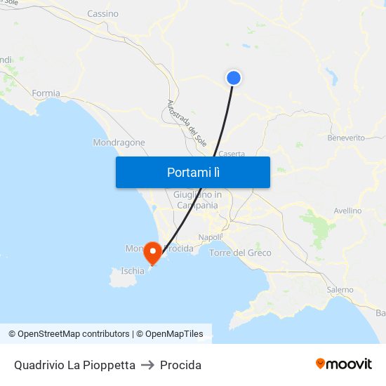 Quadrivio La Pioppetta to Procida map