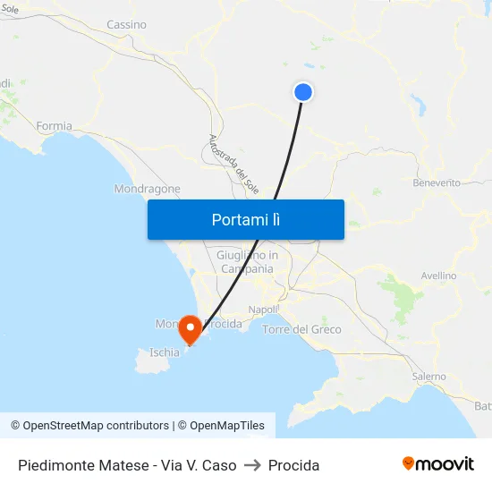 Piedimonte Matese - Via V. Caso to Procida map