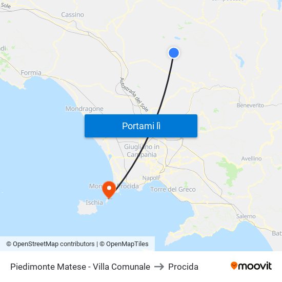 Piedimonte Matese - Villa Comunale to Procida map