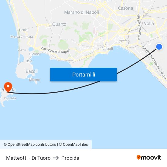 Matteotti - Di Tuoro to Procida map