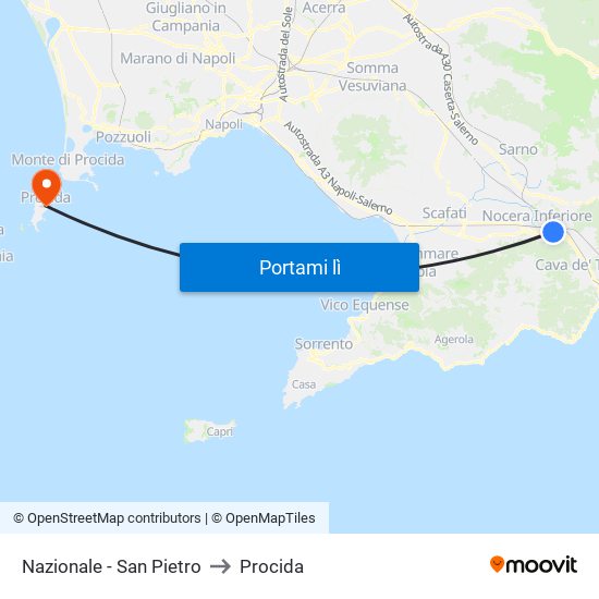 Nazionale - San Pietro to Procida map