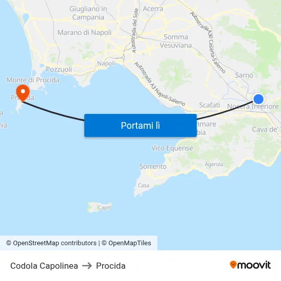 Codola Capolinea to Procida map
