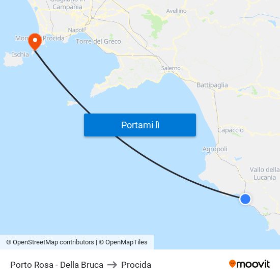 Porto Rosa - Della Bruca to Procida map