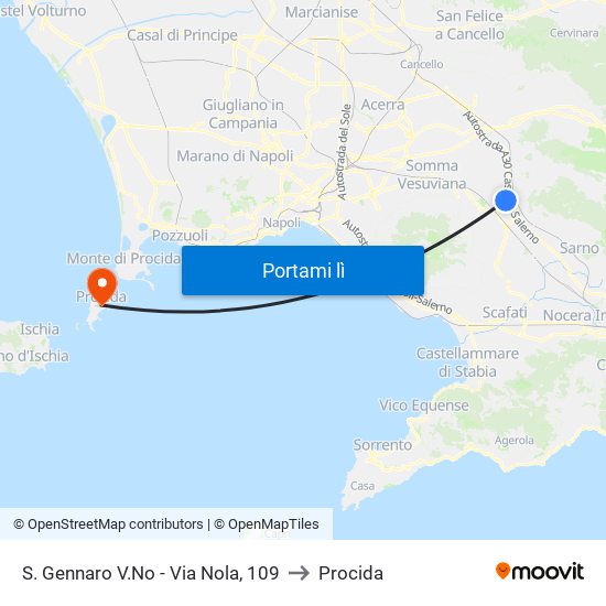 S. Gennaro V.No - Via Nola, 109 to Procida map