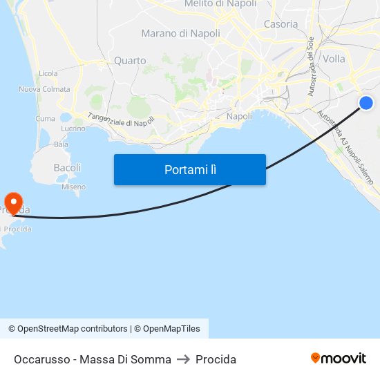 Occarusso - Massa Di Somma to Procida map