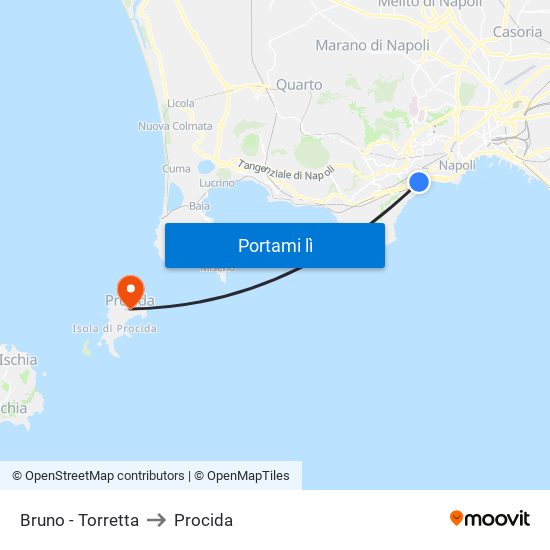 Bruno - Torretta to Procida map
