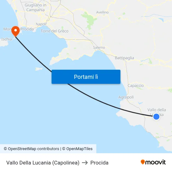 Vallo Della Lucania (Capolinea) to Procida map