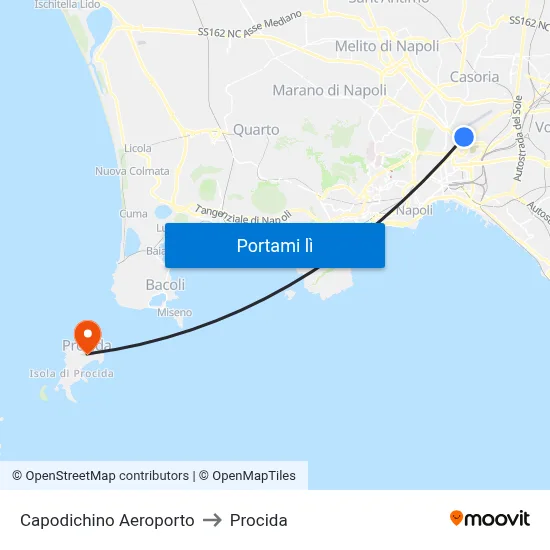Capodichino Aeroporto to Procida map