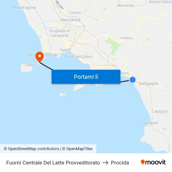 Fuorni Centrale Del Latte Provveditorato to Procida map