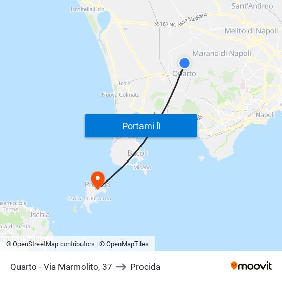 Quarto - Via Marmolito, 37 to Procida map