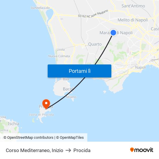 Corso Mediterraneo, Inizio to Procida map