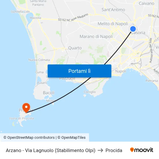 Arzano - Via Lagnuolo (Stabilimento Olpi) to Procida map