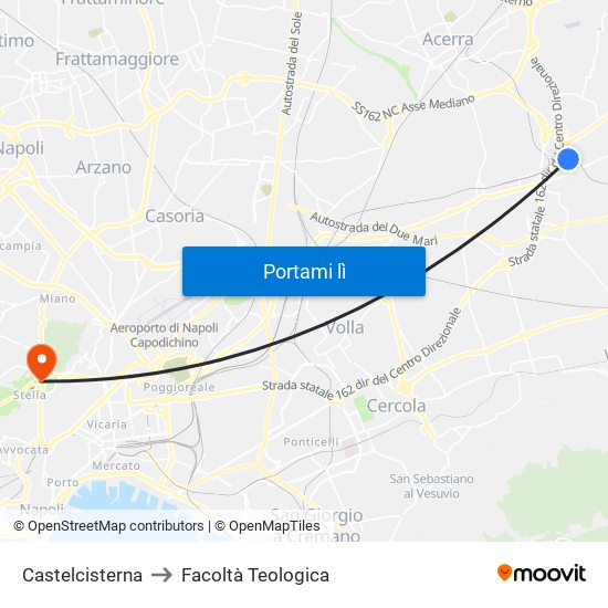 Castelcisterna to Facoltà Teologica map